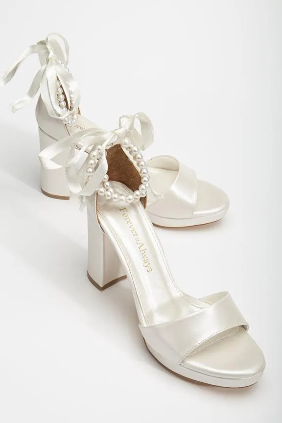 Forever & Always Sandals Platform Renee Ivory White