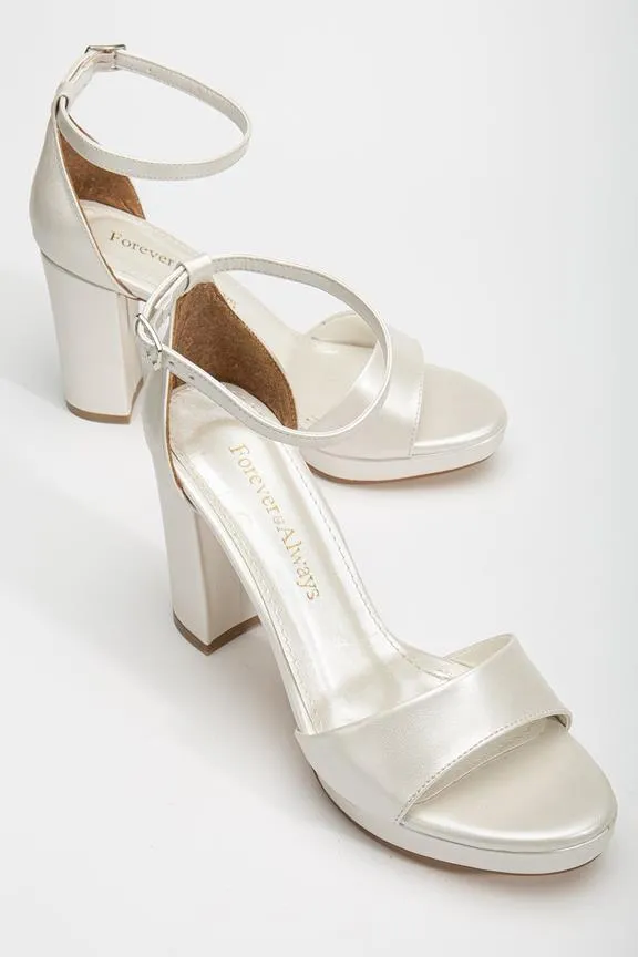 Forever & Always Sandals Platform Renee Ivory White